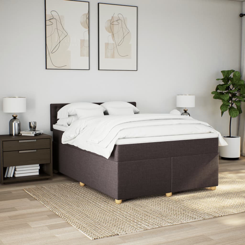 Sommier à lattes de lit avec matelas Marron foncé 140x190 cm - XIOS