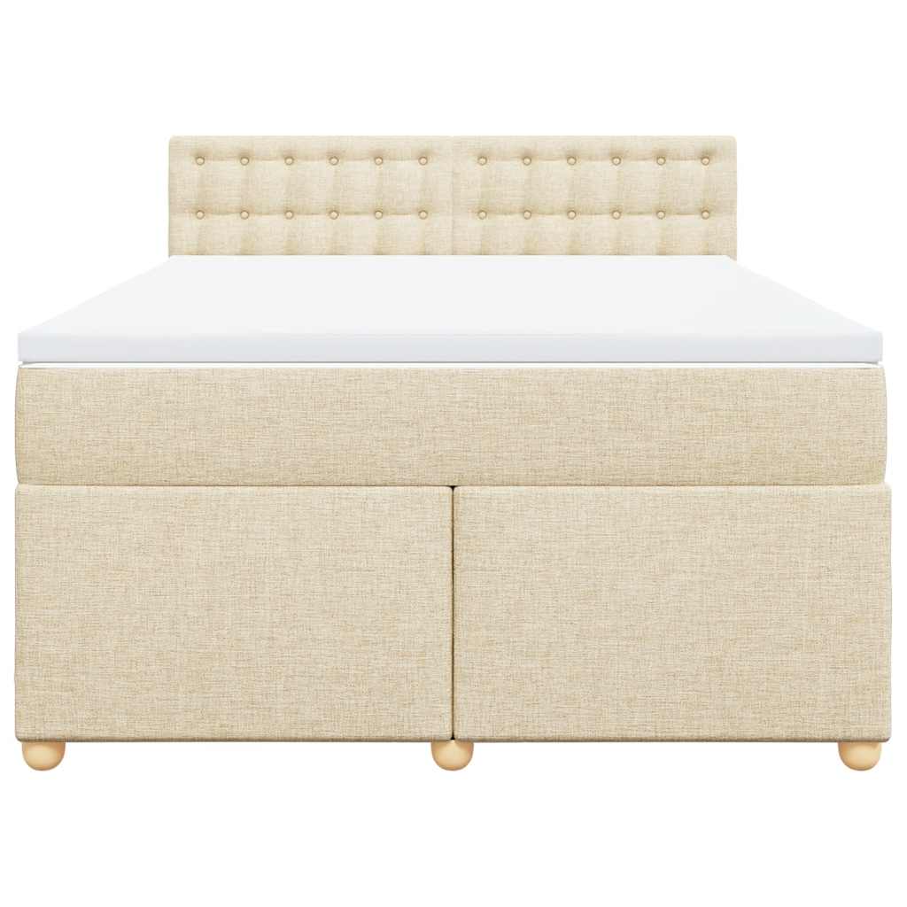Sommier à lattes de lit avec matelas Crème 140x190 cm Tissu - XIOS