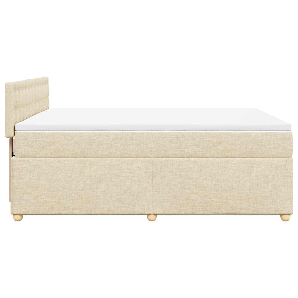 Sommier à lattes de lit avec matelas Crème 140x190 cm Tissu - XIOS