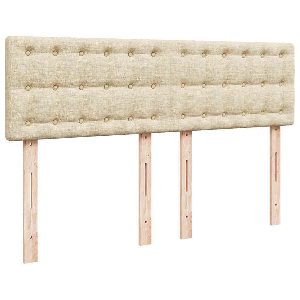 Sommier à lattes de lit avec matelas Crème 140x190 cm Tissu - XIOS