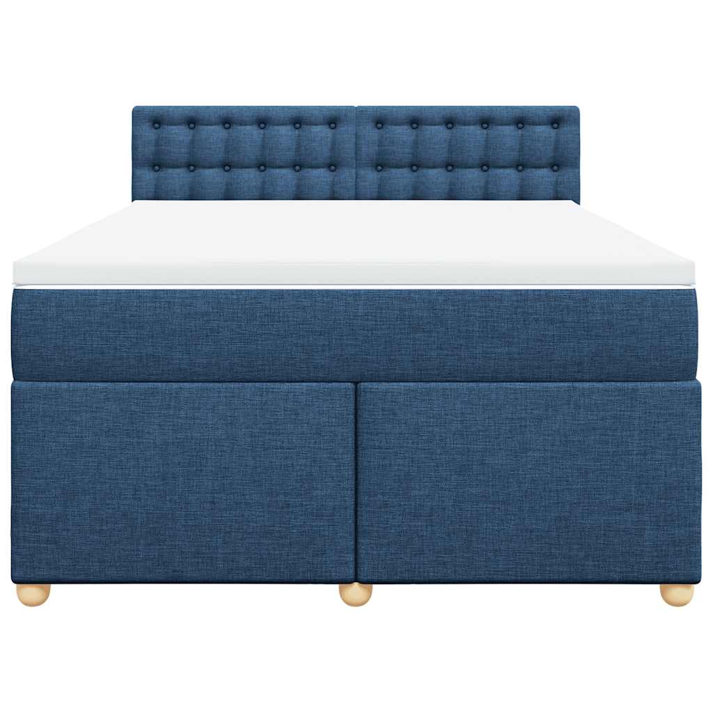 Sommier à lattes de lit avec matelas Bleu 140x190 cm Tissu - XIOS