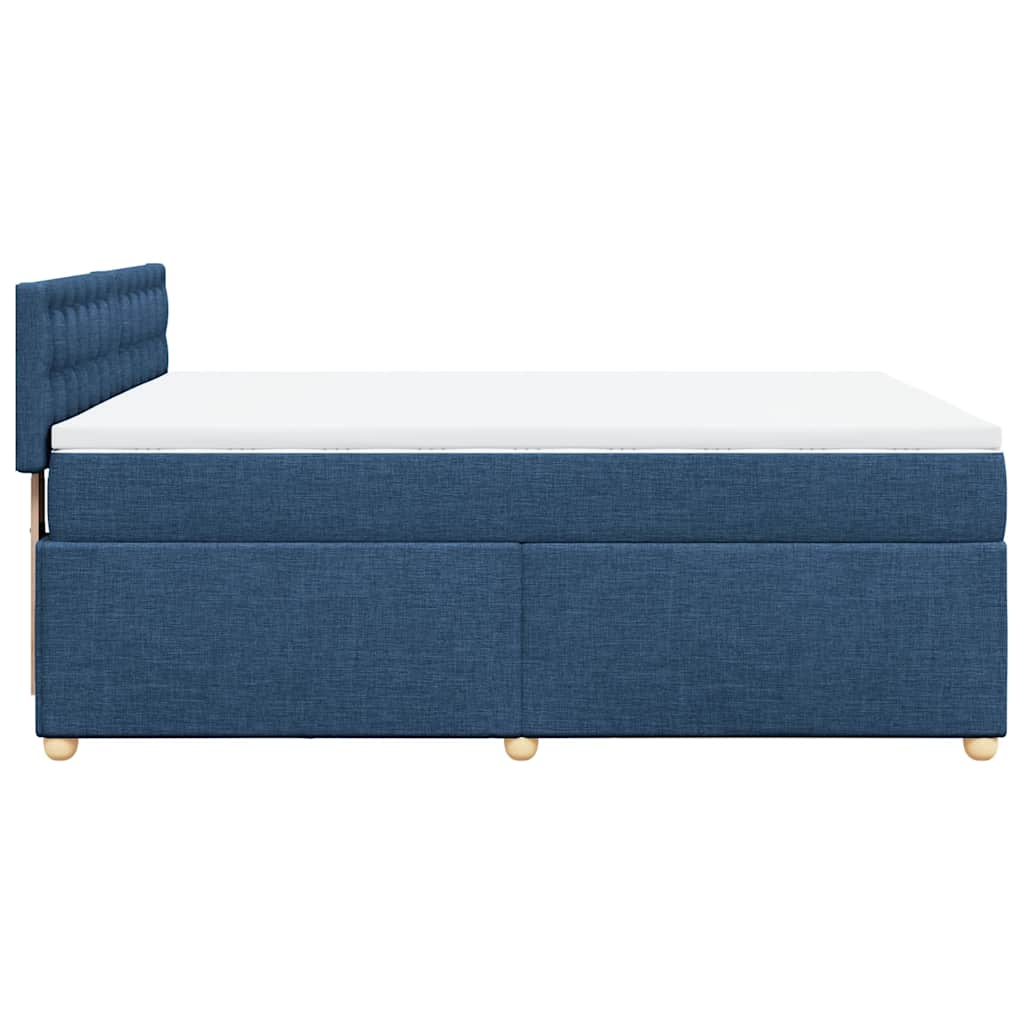 Sommier à lattes de lit avec matelas Bleu 140x190 cm Tissu - XIOS