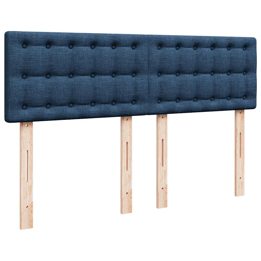 Sommier à lattes de lit avec matelas Bleu 140x190 cm Tissu - XIOS