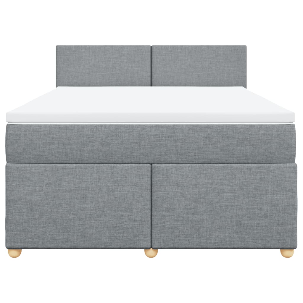 Sommier à lattes de lit avec matelas Gris clair 140x200cm Tissu - XIOS