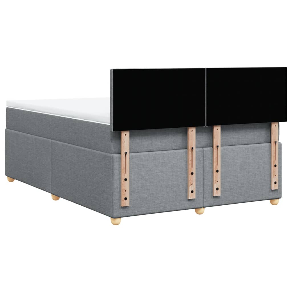 Sommier à lattes de lit avec matelas Gris clair 140x200cm Tissu - XIOS