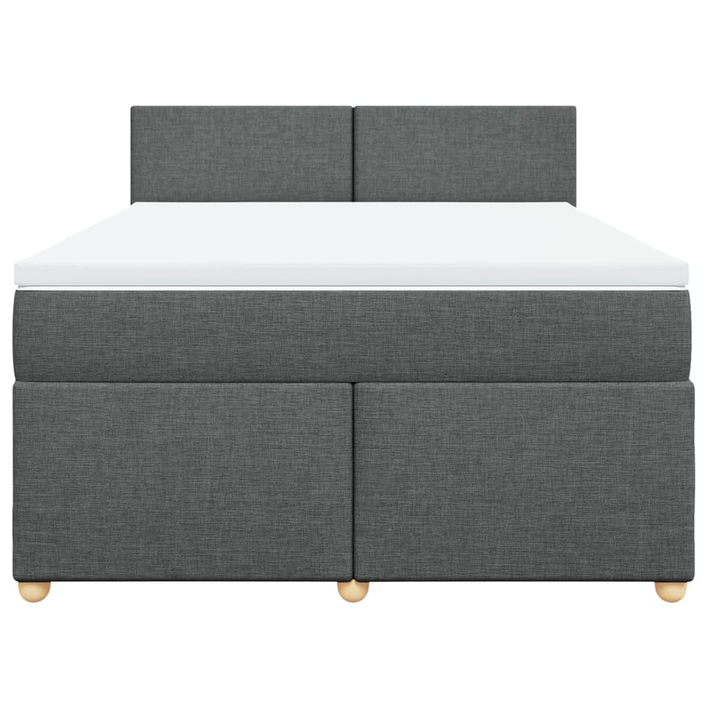 Sommier à lattes de lit avec matelas Gris foncé 140x200cm Tissu - XIOS