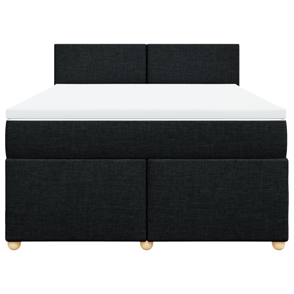 Sommier à lattes de lit avec matelas Noir 140x200 cm Tissu - XIOS