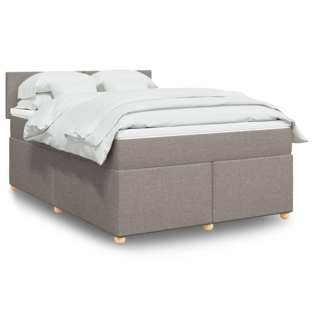 Sommier à lattes de lit avec matelas Taupe 140x200 cm Tissu - XIOS
