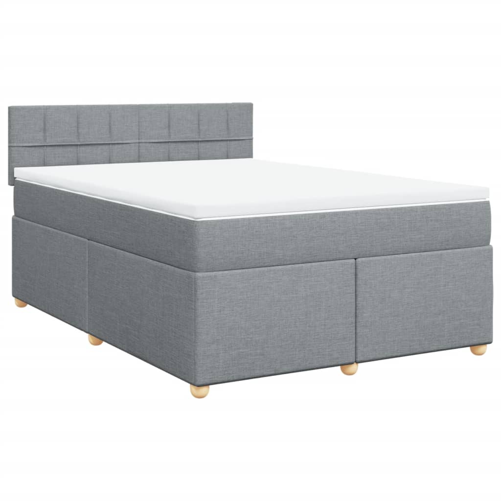 Sommier à lattes de lit avec matelas Gris clair 140x200cm Tissu