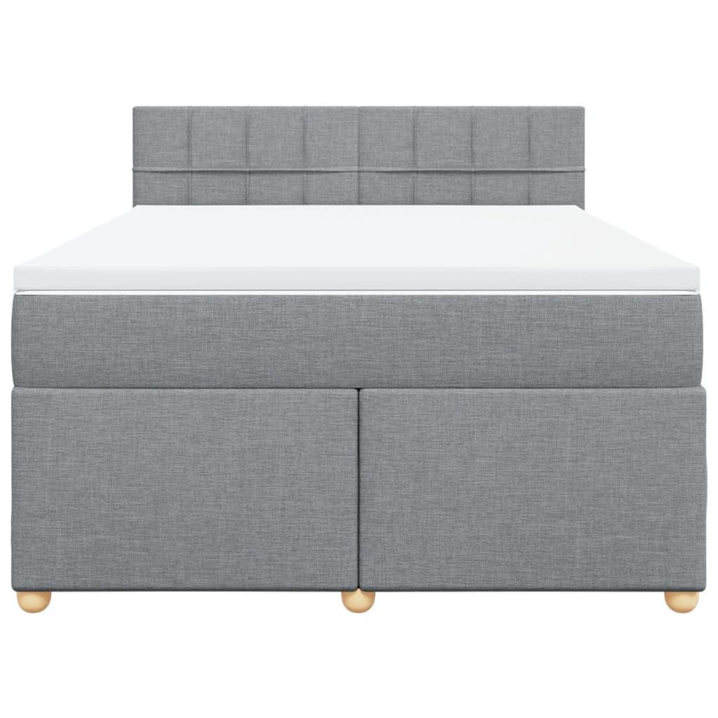 Sommier à lattes de lit avec matelas Gris clair 140x200cm Tissu - XIOS