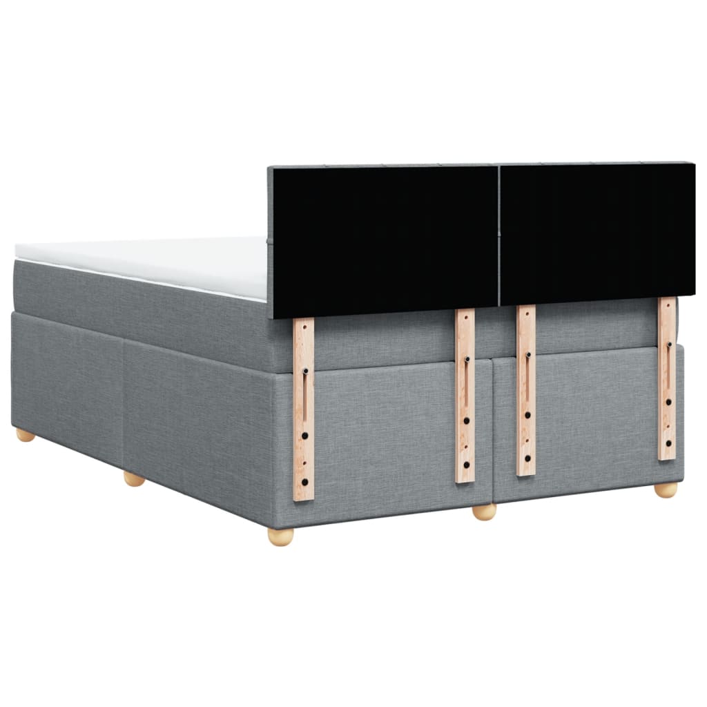 Sommier à lattes de lit avec matelas Gris clair 140x200cm Tissu - XIOS