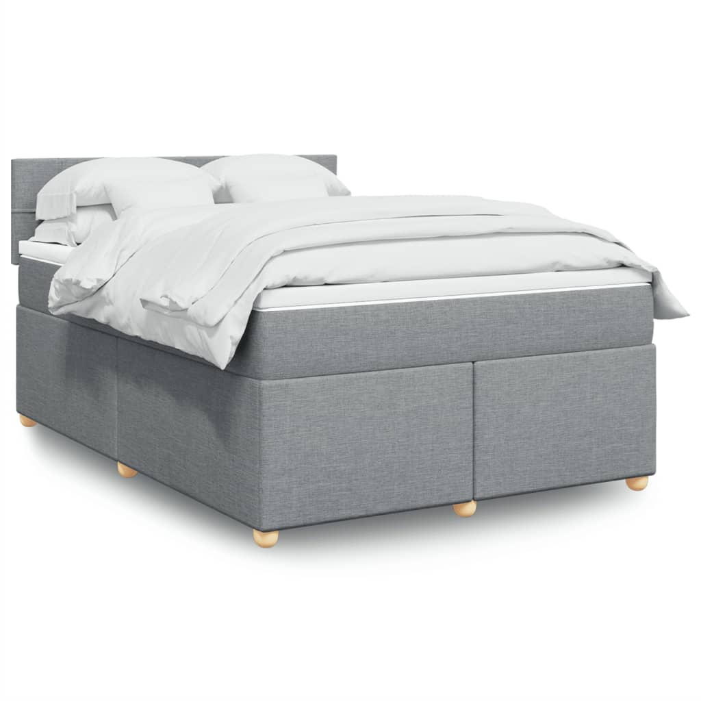 Sommier à lattes de lit avec matelas Gris clair 140x200cm Tissu - XIOS