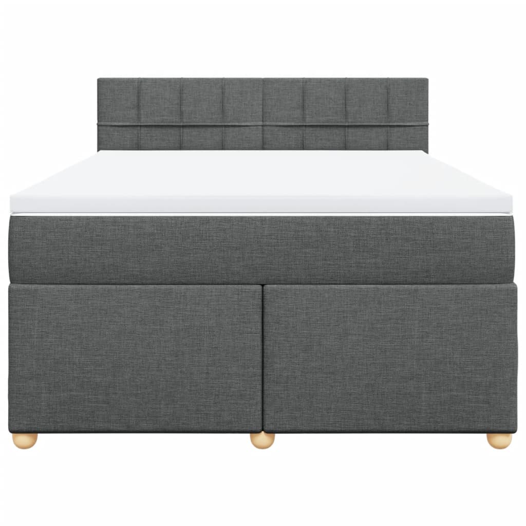 Sommier à lattes de lit avec matelas Gris foncé 140x200cm Tissu - XIOS