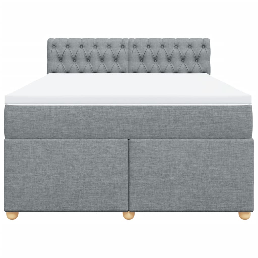 Sommier à lattes de lit avec matelas Gris clair 140x200cm Tissu - XIOS