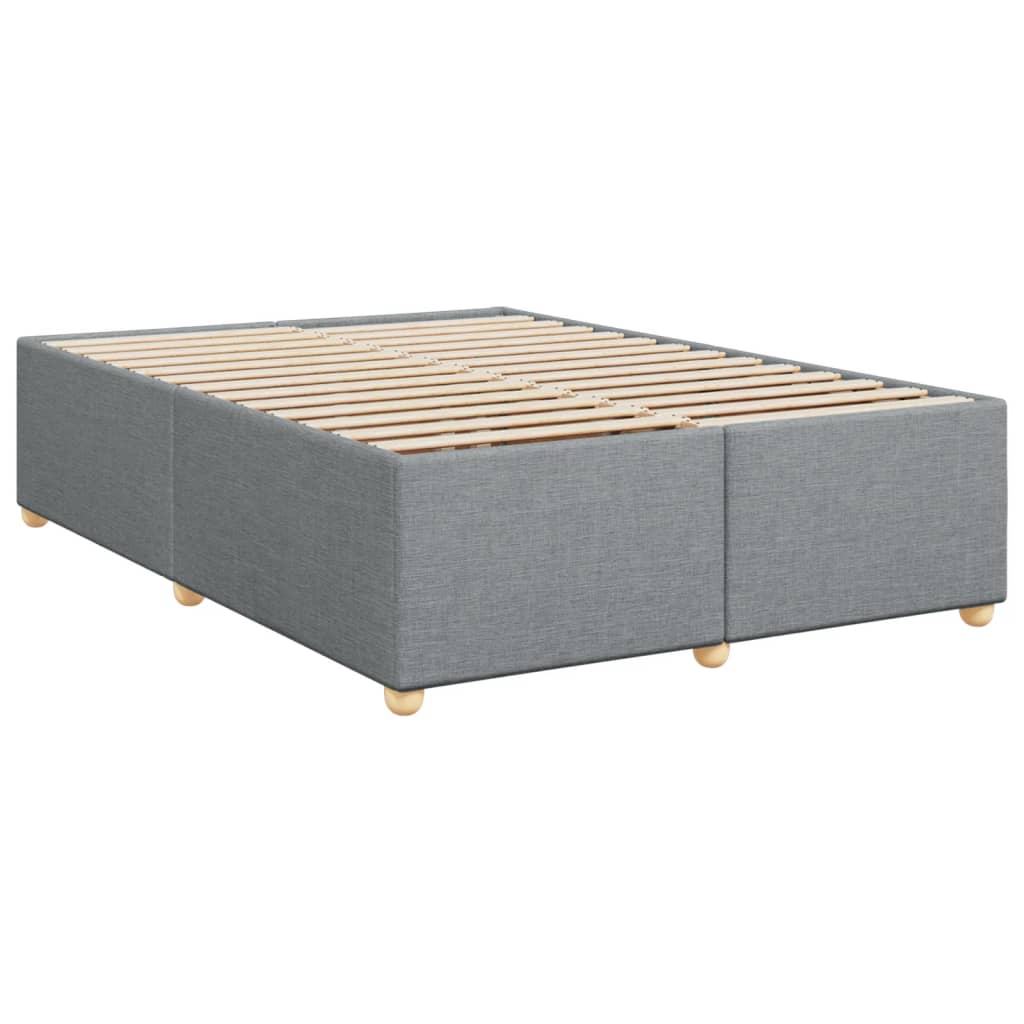 Sommier à lattes de lit avec matelas Gris clair 140x200cm Tissu - XIOS