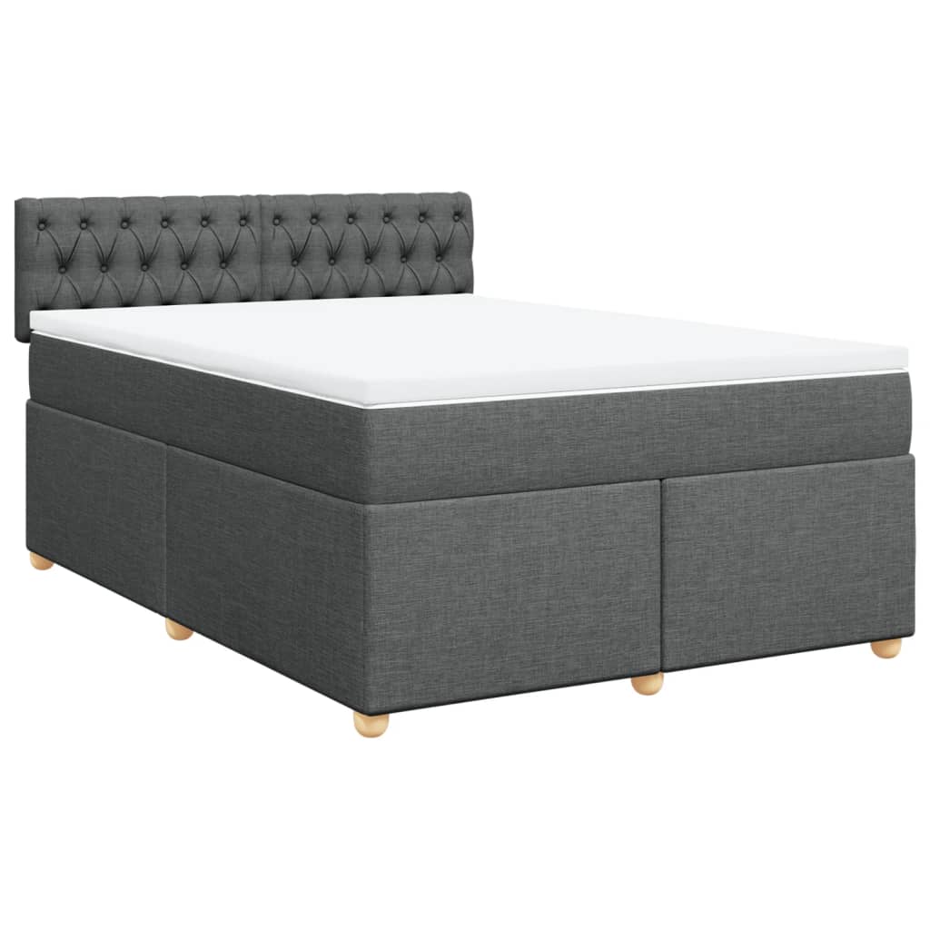 Sommier à lattes de lit avec matelas Gris foncé 140x200cm Tissu - XIOS