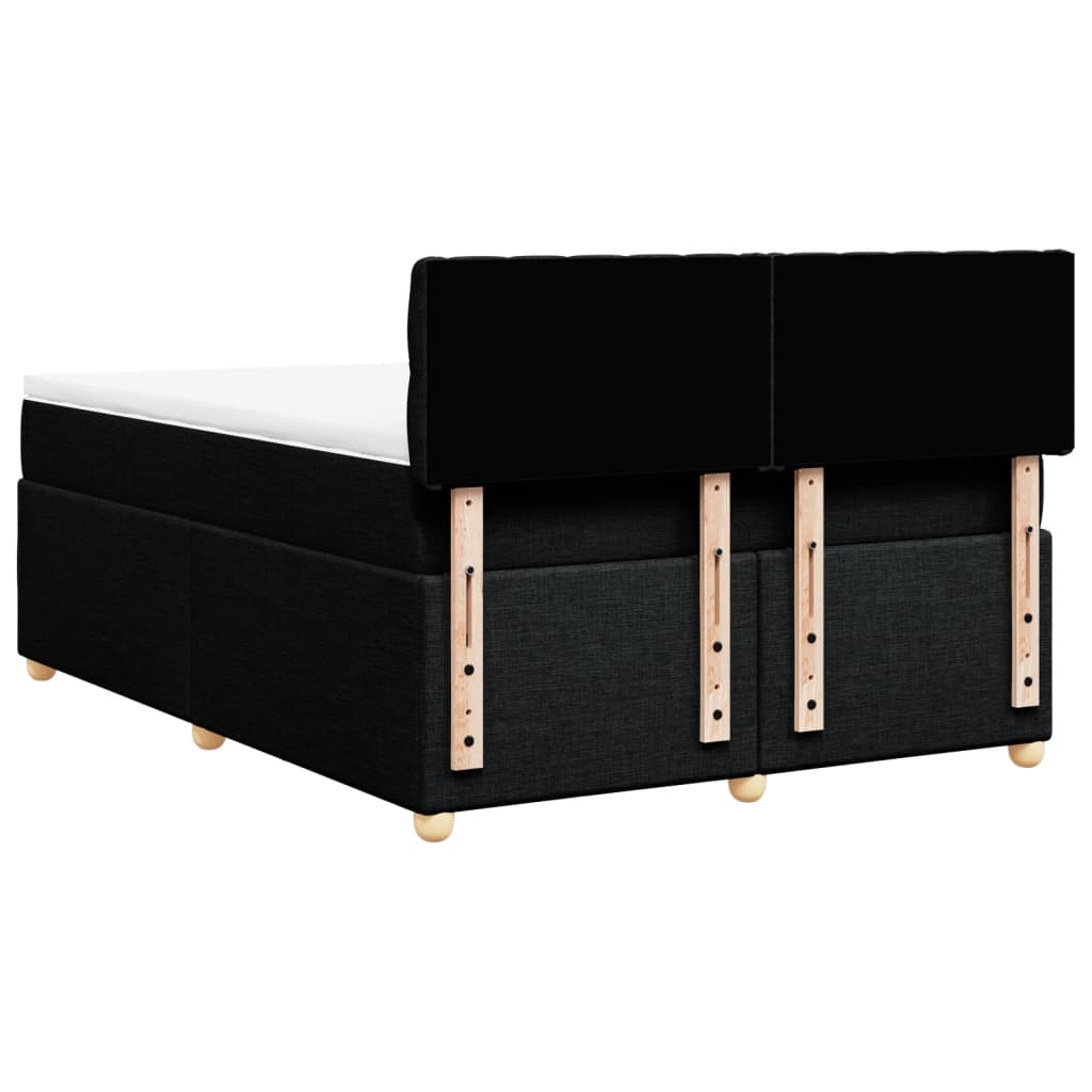 Sommier à lattes de lit avec matelas Noir 140x200 cm Tissu - XIOS