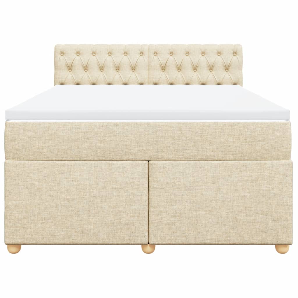 Sommier à lattes de lit avec matelas Crème 140x200 cm Tissu - XIOS