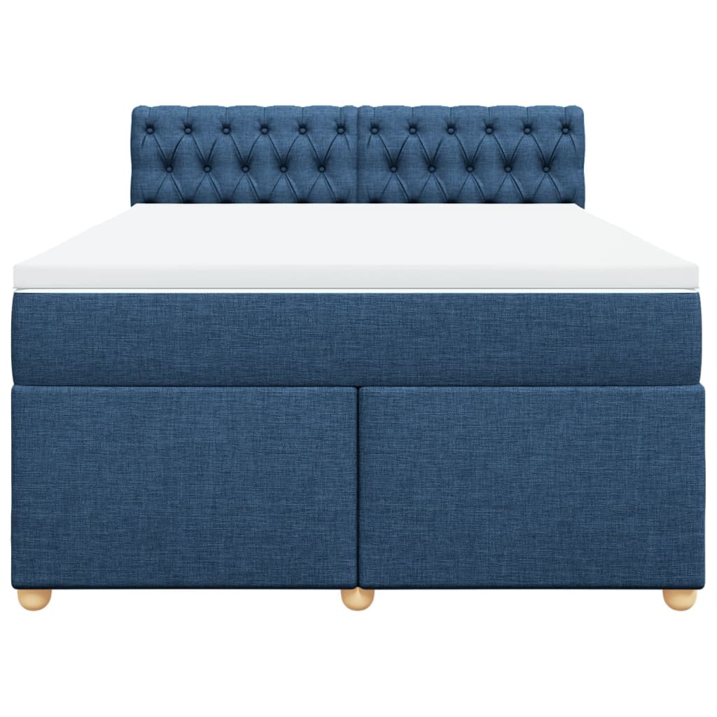 Sommier à lattes de lit avec matelas Bleu 140x200 cm Tissu - XIOS
