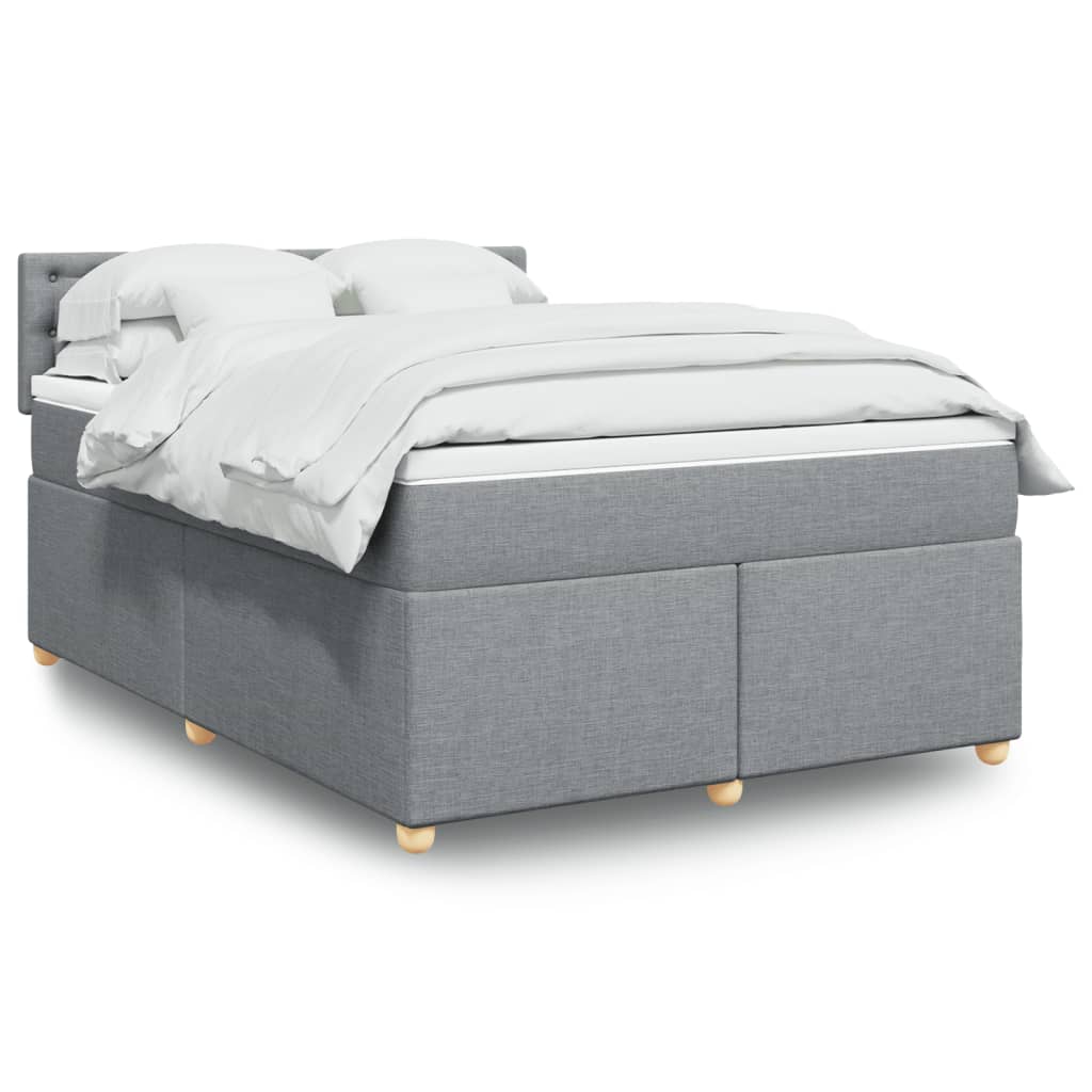 Sommier à lattes de lit avec matelas Gris clair 140x200cm Tissu
