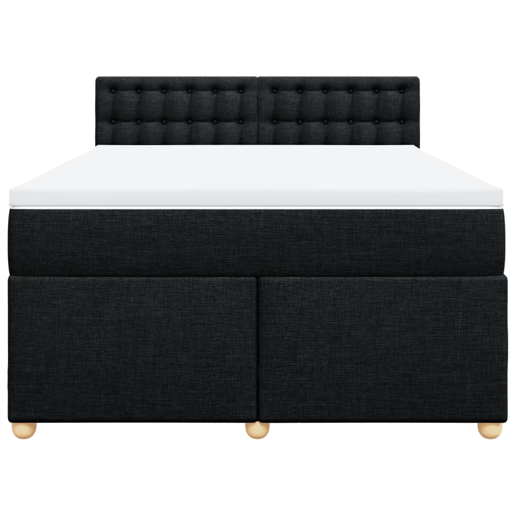 Sommier à lattes de lit avec matelas Noir 140x200 cm Tissu - XIOS
