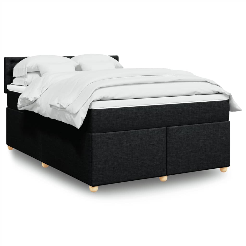 Sommier à lattes de lit avec matelas Noir 140x200 cm Tissu - XIOS