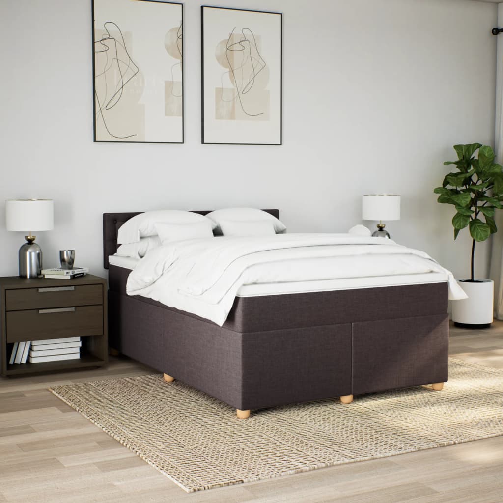 Sommier à lattes de lit avec matelas Marron foncé 140x200 cm - XIOS