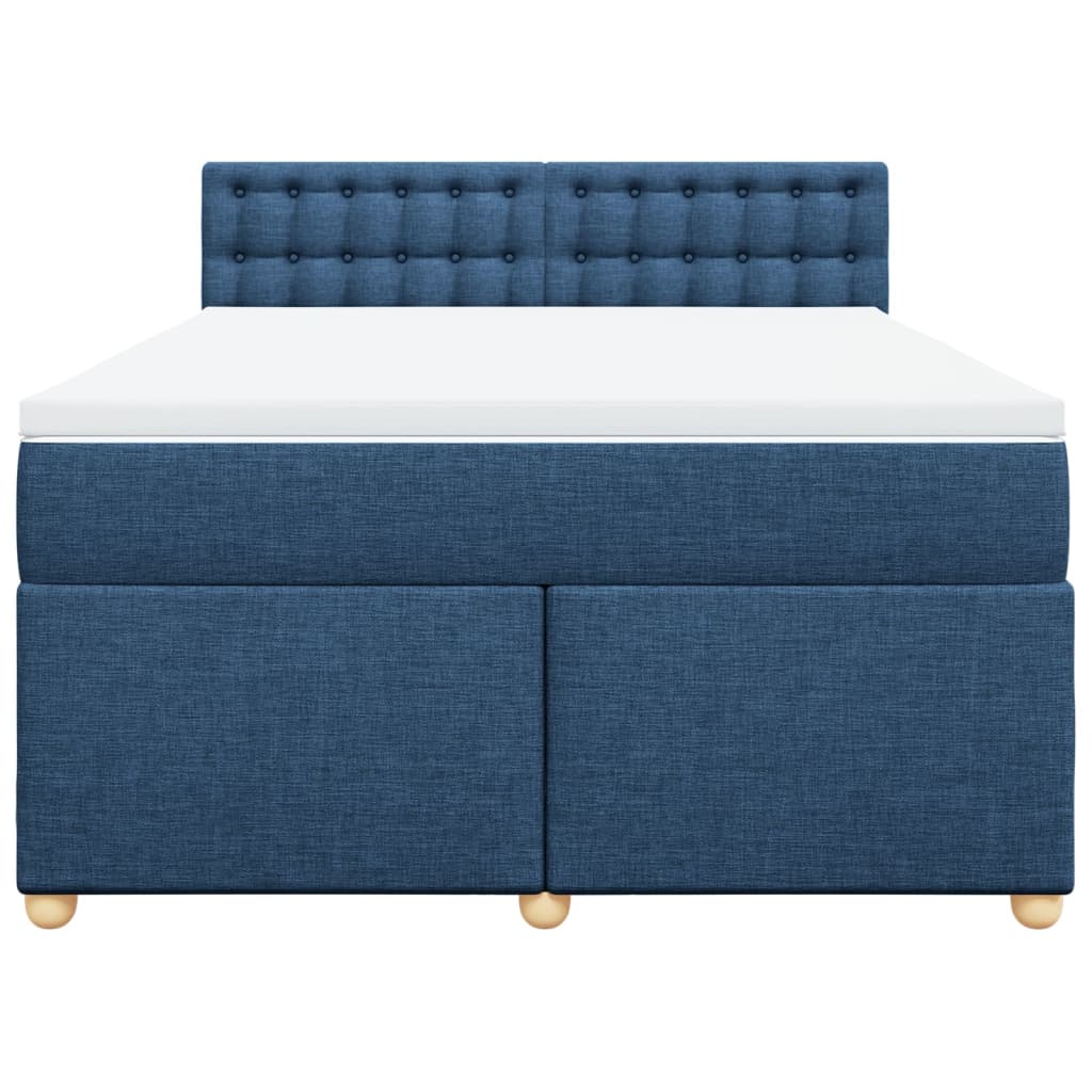 Sommier à lattes de lit avec matelas Bleu 140x200 cm Tissu - XIOS