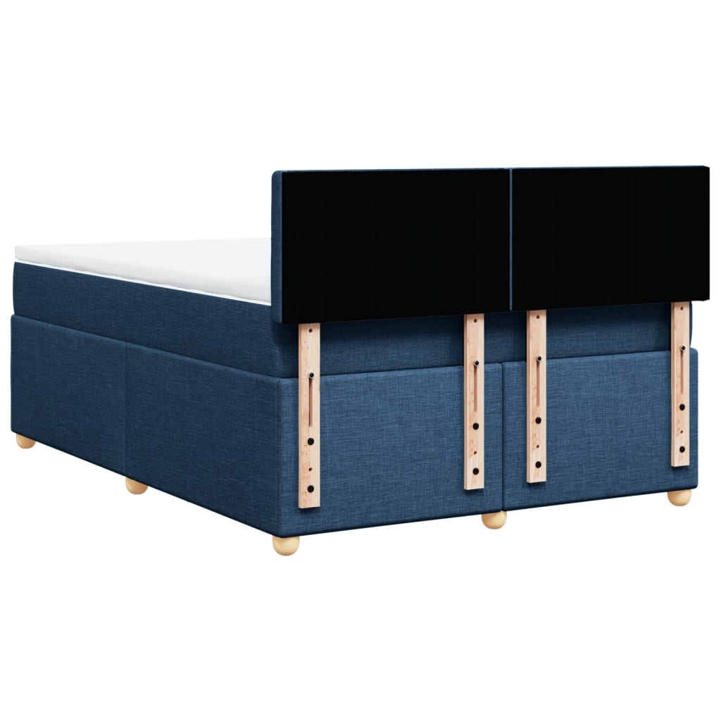 Sommier à lattes de lit avec matelas Bleu 140x200 cm Tissu - XIOS