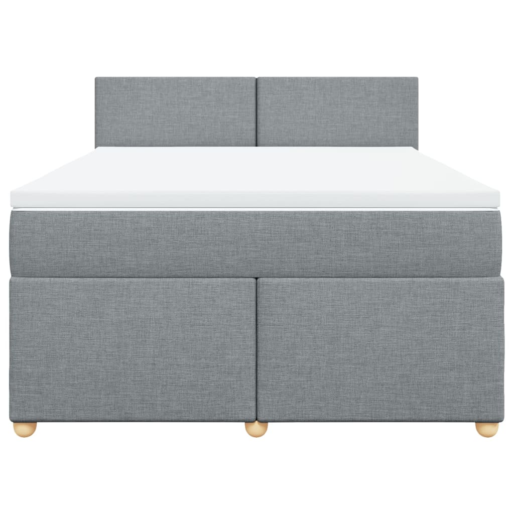 Sommier à lattes de lit avec matelas Gris clair 160x200cm Tissu - XIOS
