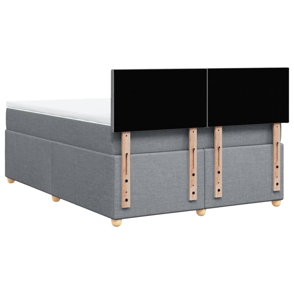 Sommier à lattes de lit avec matelas Gris clair 160x200cm Tissu - XIOS