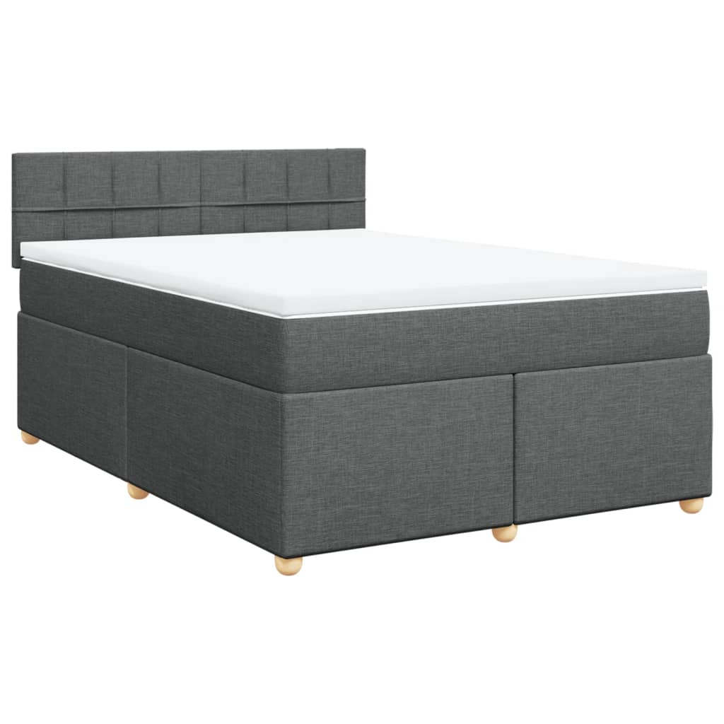 Sommier à lattes de lit avec matelas Gris foncé 160x200cm Tissu - XIOS