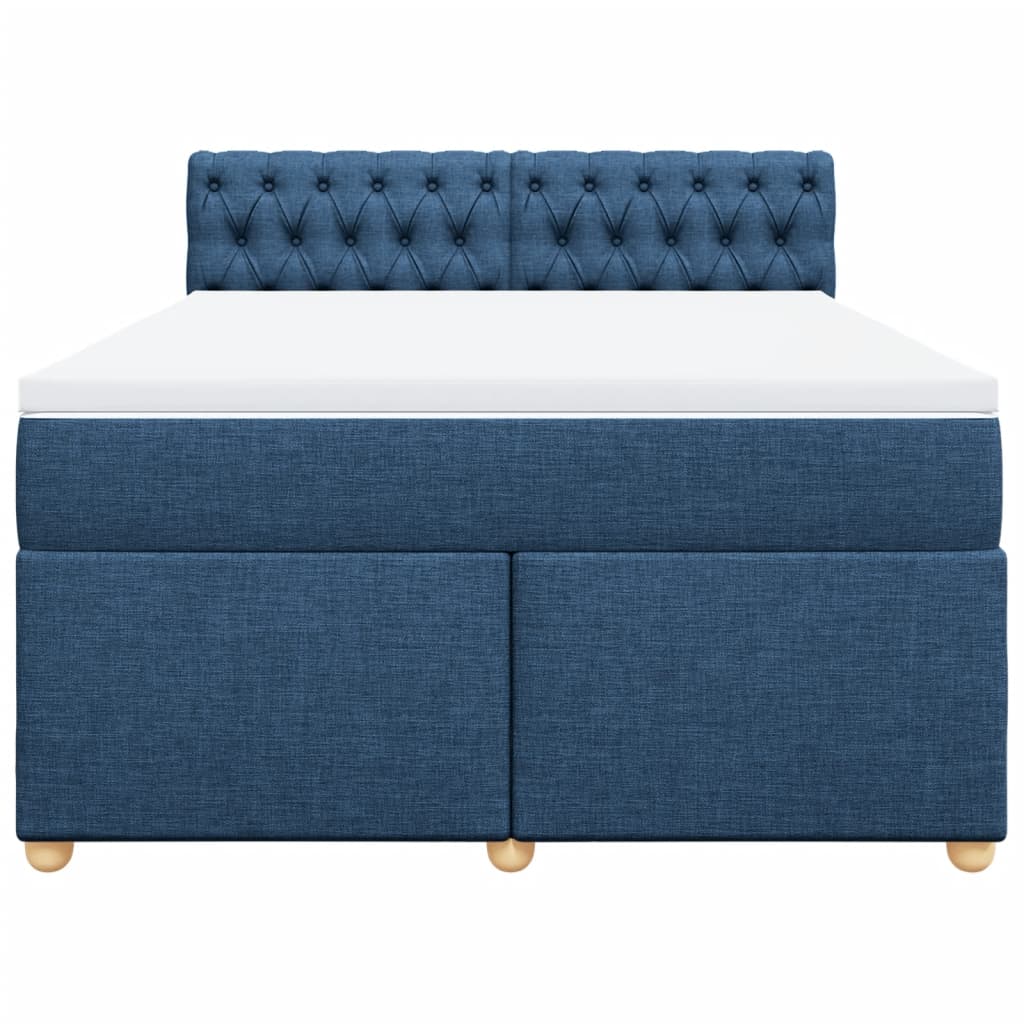 Sommier à lattes de lit avec matelas Bleu 160x200 cm Tissu - XIOS