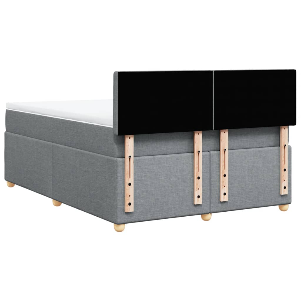 Sommier à lattes de lit avec matelas Gris clair 160x200cm Tissu - XIOS