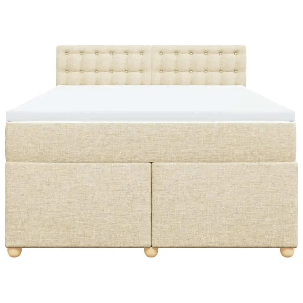 Sommier à lattes de lit avec matelas Crème 160x200 cm Tissu - XIOS