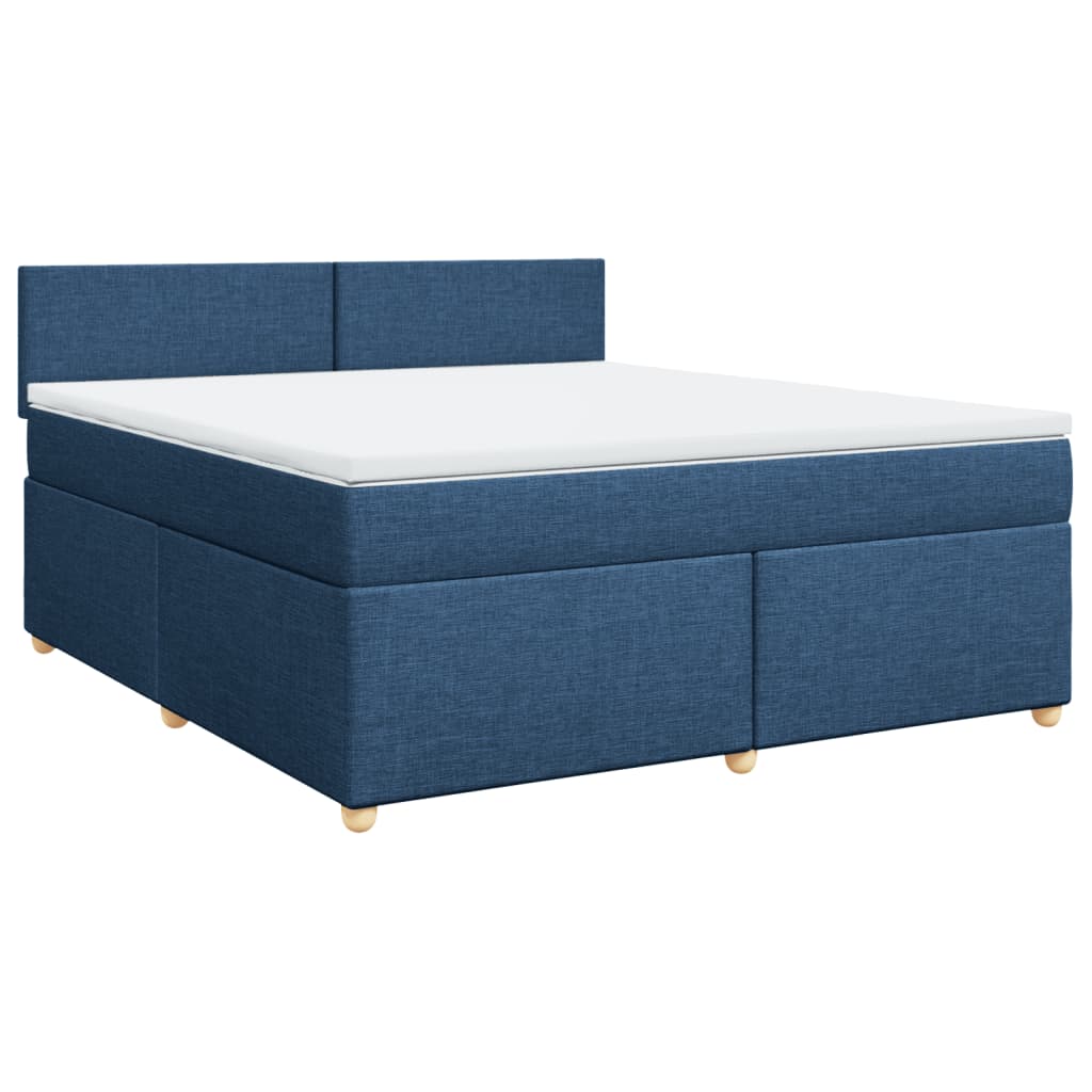 Sommier à lattes de lit avec matelas Bleu 180x200 cm Tissu