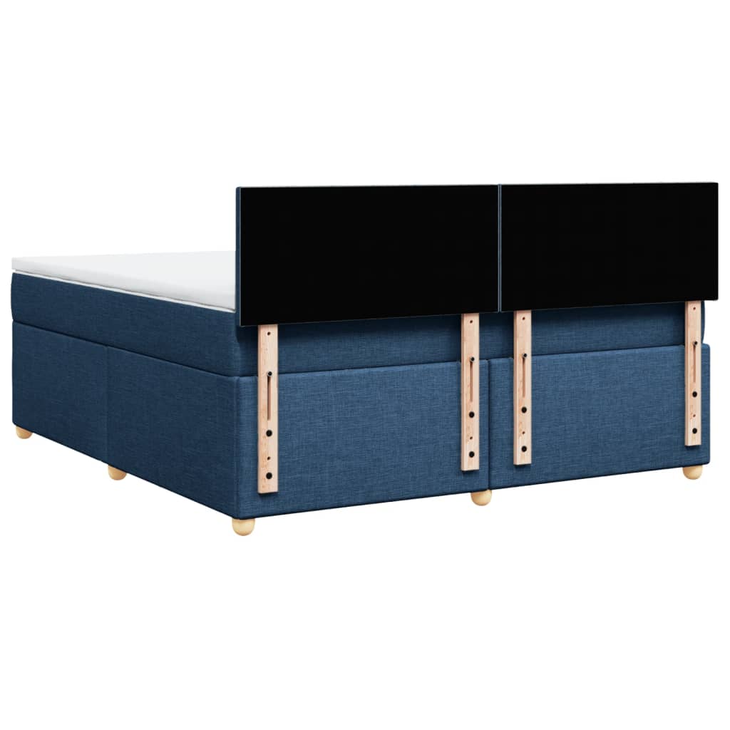 Sommier à lattes de lit avec matelas Bleu 180x200 cm Tissu