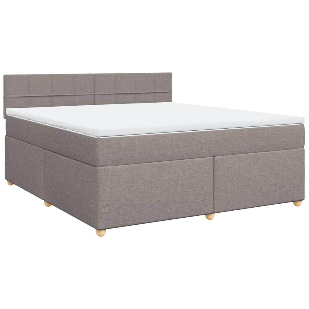 Sommier à lattes de lit avec matelas Taupe 180x200 cm Tissu - XIOS