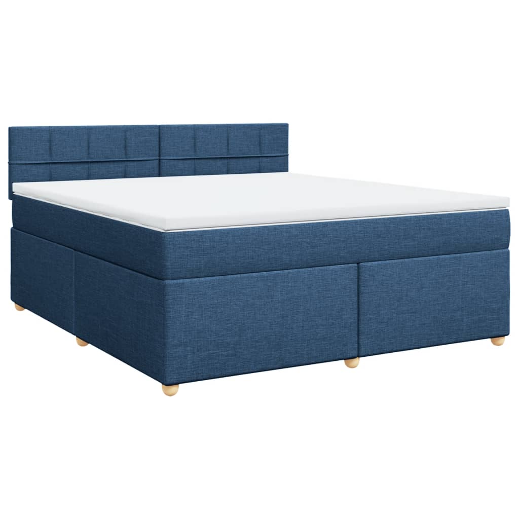 Sommier à lattes de lit avec matelas Bleu 180x200 cm Tissu