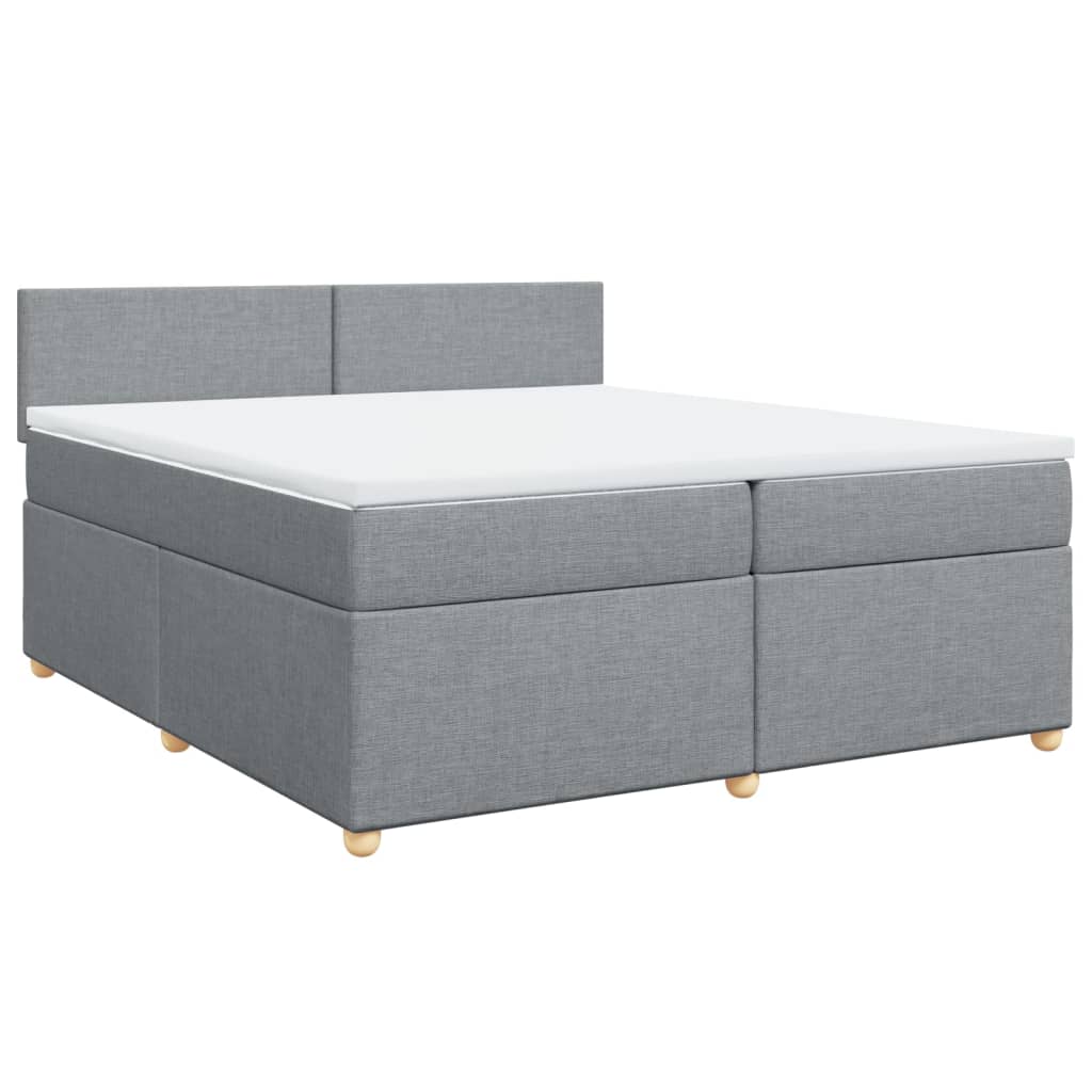 Sommier à lattes de lit avec matelas Gris clair 200x200cm Tissu - XIOS