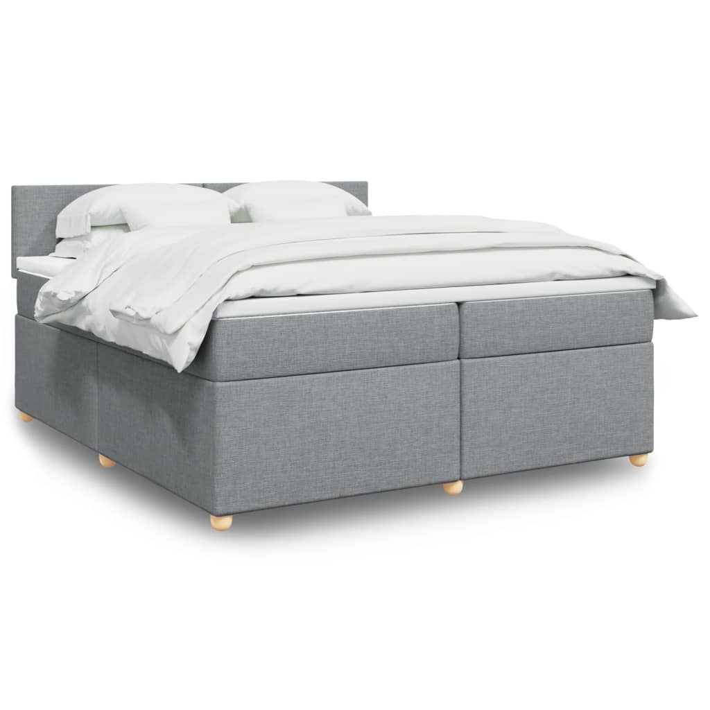 Sommier à lattes de lit avec matelas Gris clair 200x200cm Tissu - XIOS