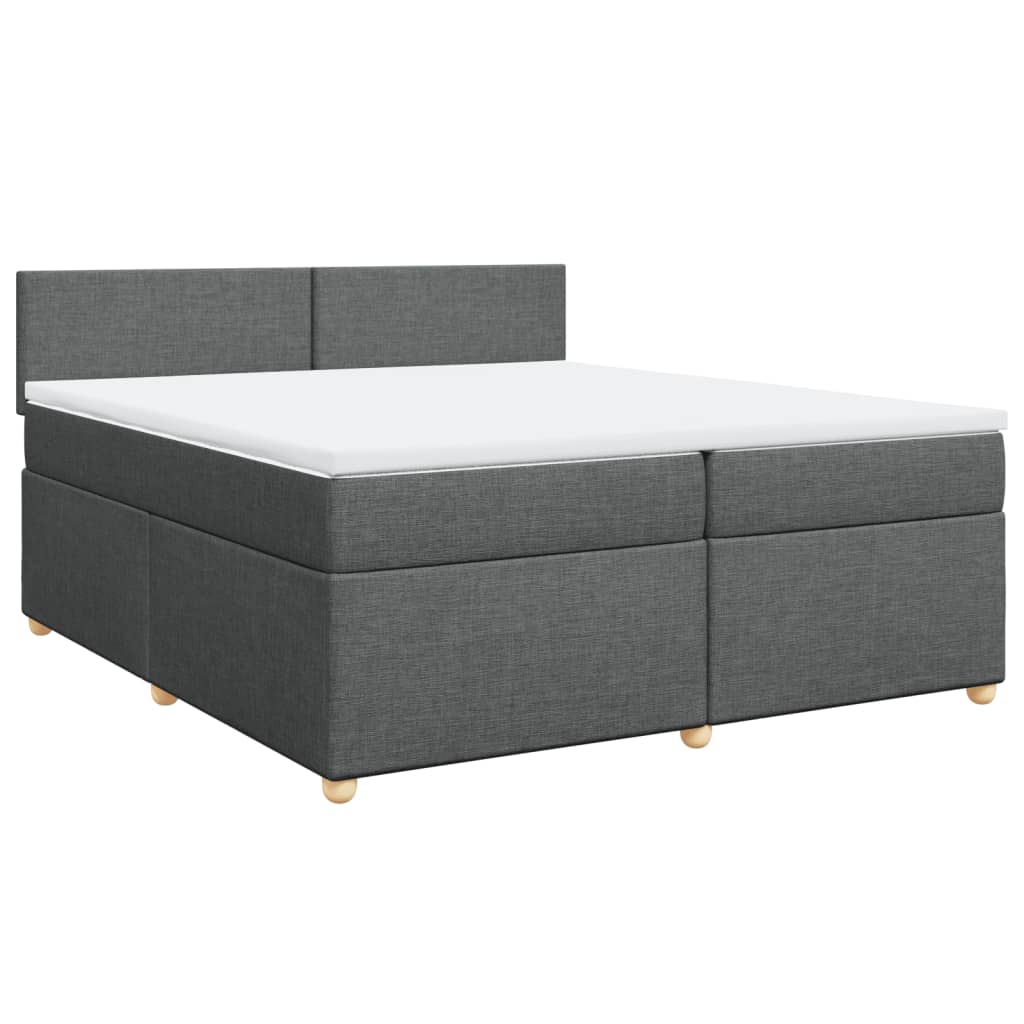 Sommier à lattes de lit avec matelas Gris foncé 200x200cm Tissu - XIOS