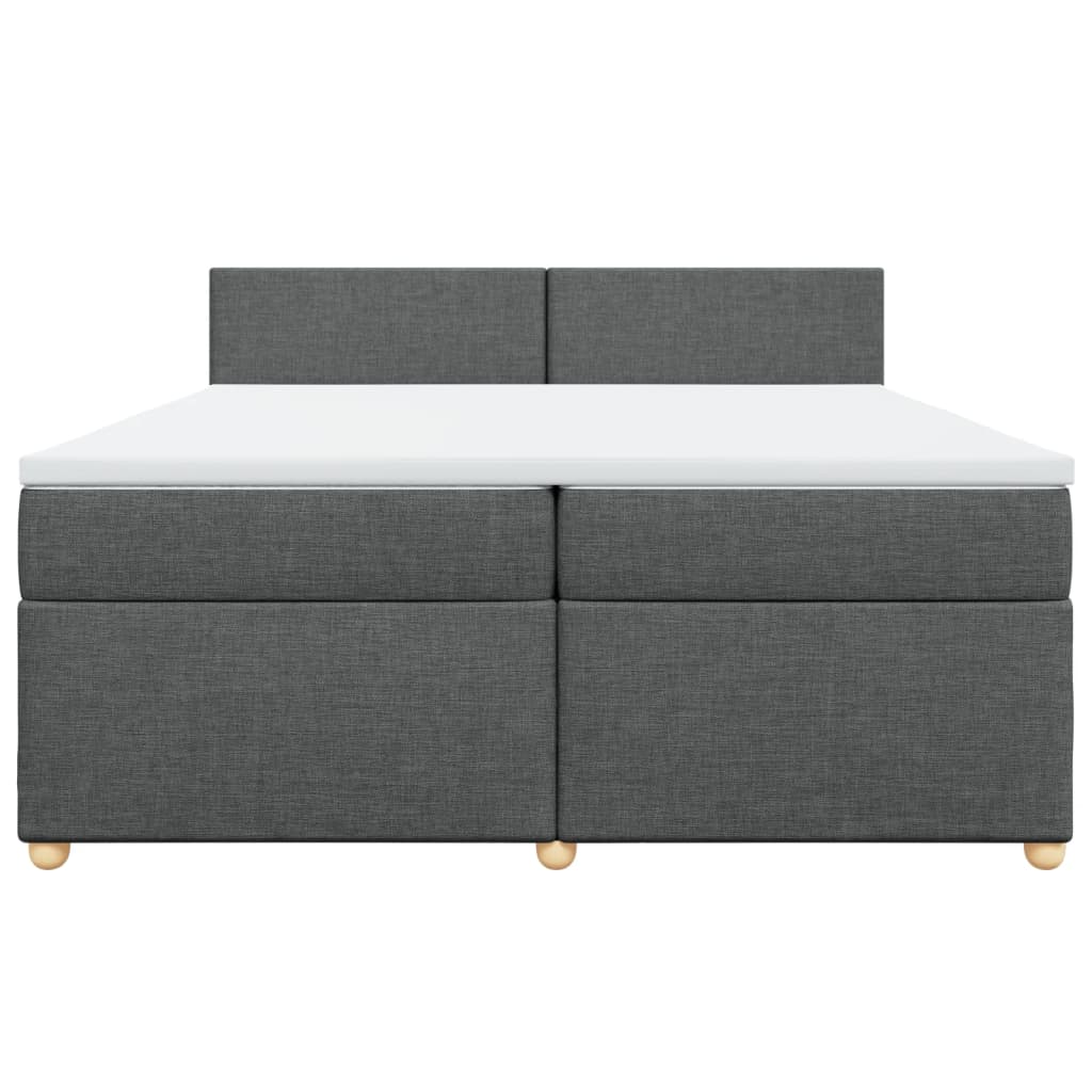 Sommier à lattes de lit avec matelas Gris foncé 200x200cm Tissu - XIOS