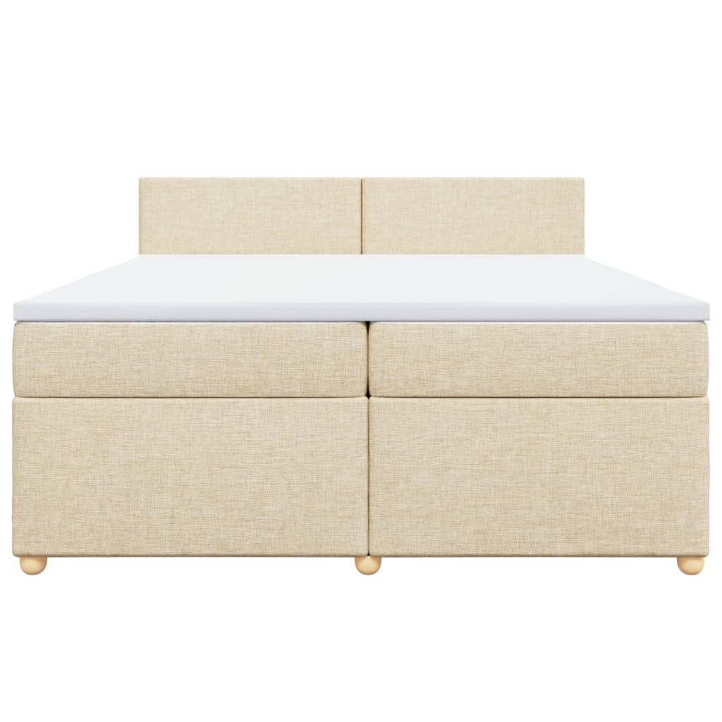 Sommier à lattes de lit avec matelas Crème 200x200 cm Tissu - XIOS