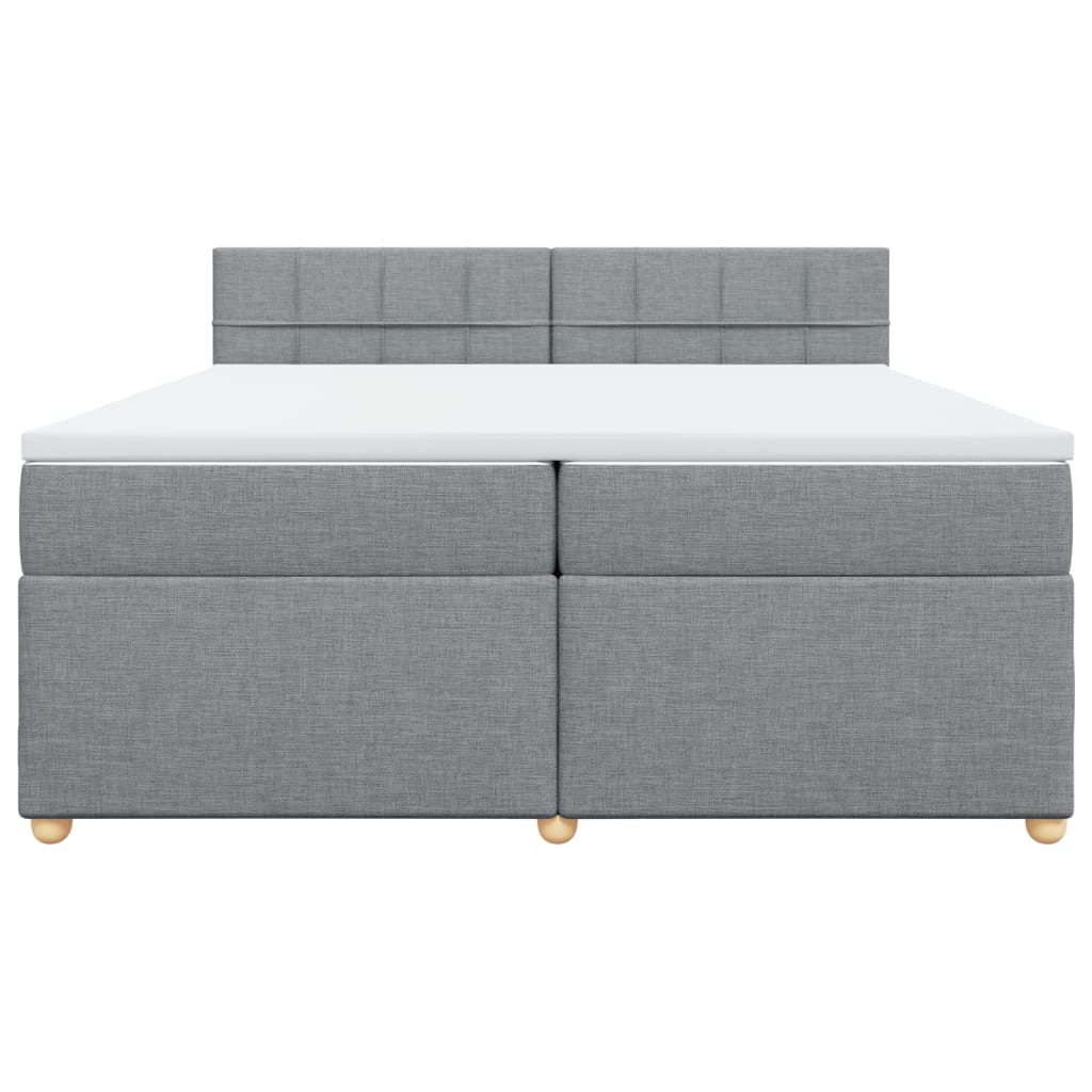 Sommier à lattes de lit avec matelas Gris clair 200x200cm Tissu - XIOS