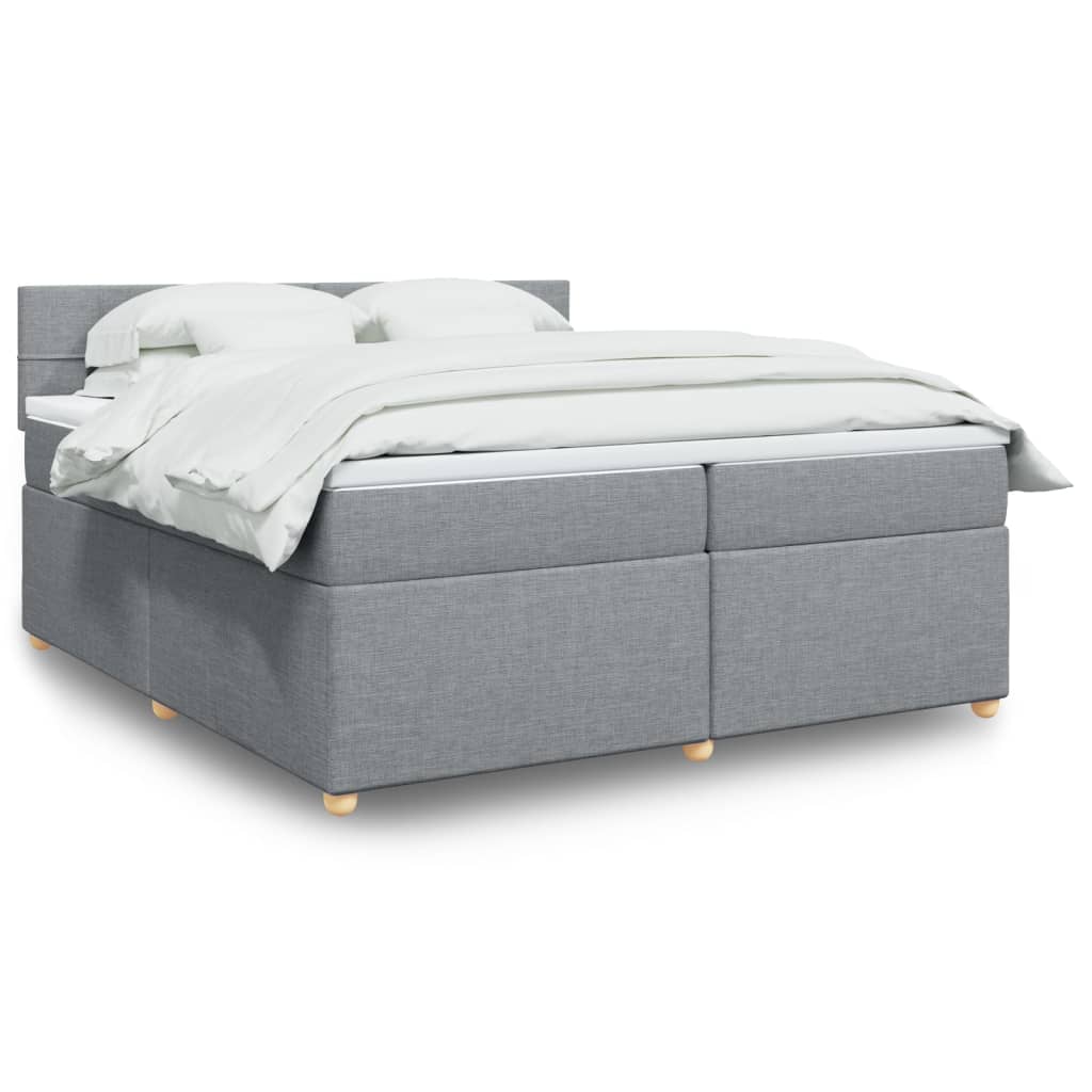 Sommier à lattes de lit avec matelas Gris clair 200x200cm Tissu - XIOS