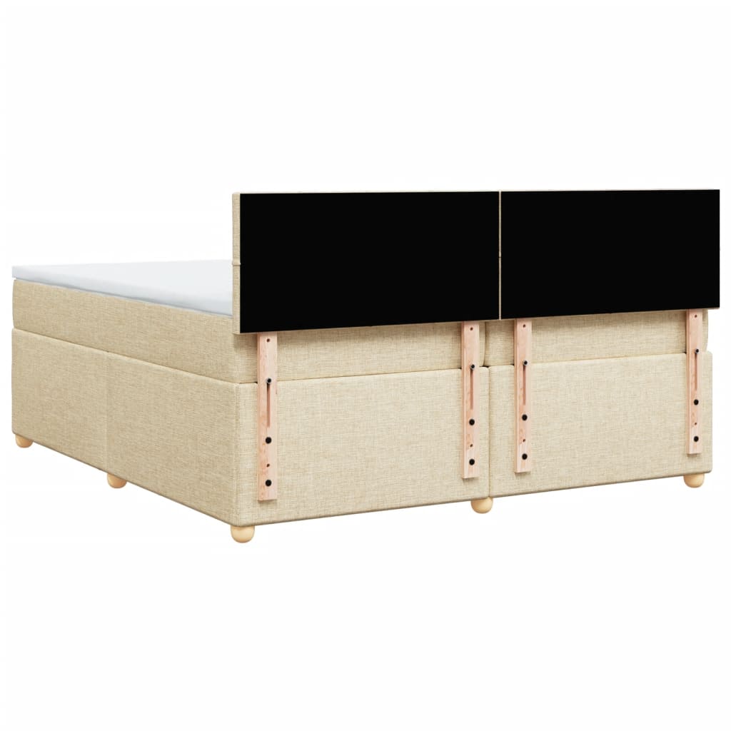Sommier à lattes de lit avec matelas Crème 200x200 cm Tissu - XIOS