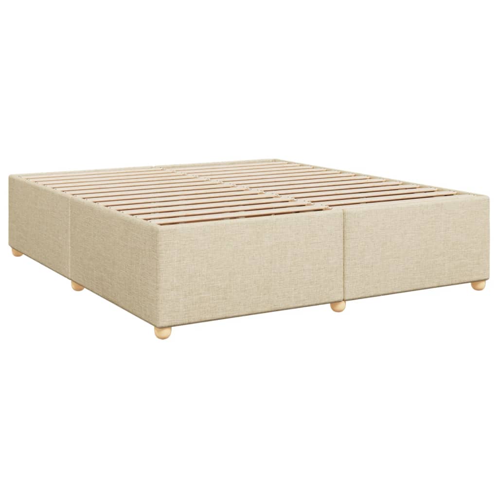 Sommier à lattes de lit avec matelas Crème 200x200 cm Tissu - XIOS