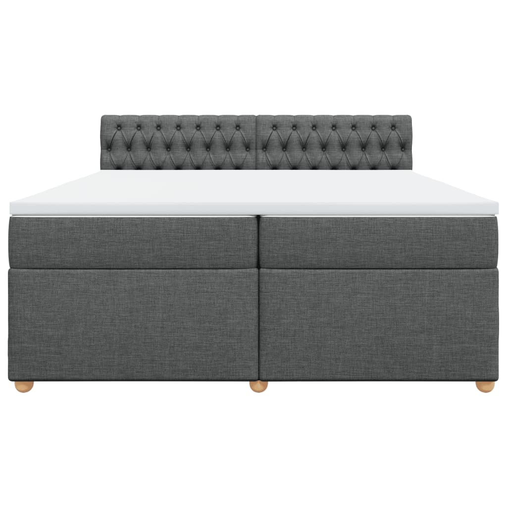 Sommier à lattes de lit avec matelas Gris foncé 200x200cm Tissu - XIOS