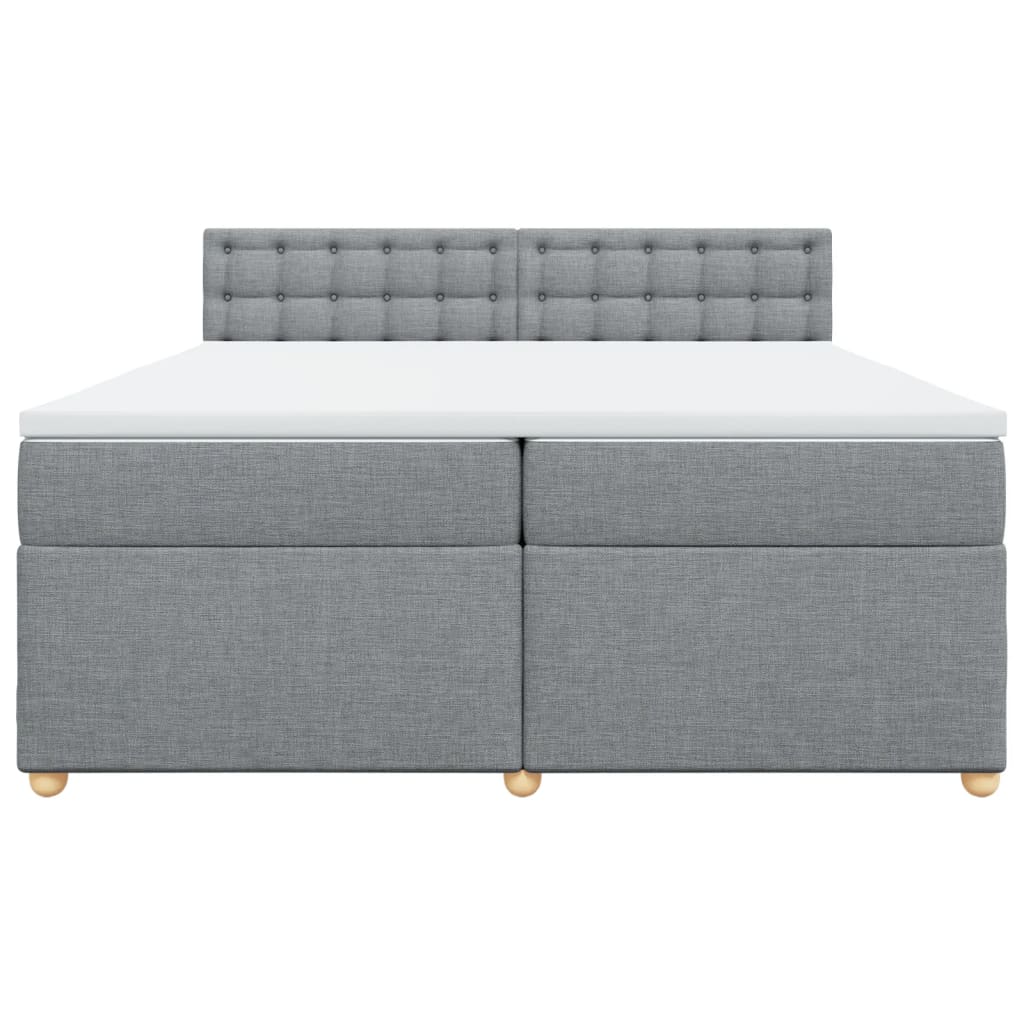 Sommier à lattes de lit avec matelas Gris clair 200x200cm Tissu - XIOS